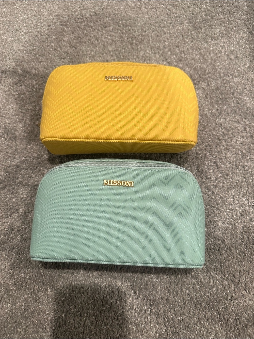 Missoni Yellow and Mint Cosmetic Pouches Set